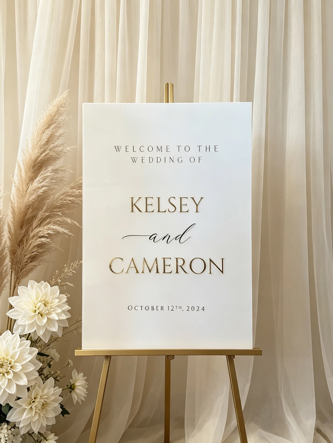 Wedding Welcome Sign - Personalized acrylic wedding welcome sign, modern and fashionable decoration of the wedding entrance. Welcome to our wedding sign